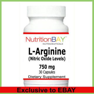   Arginine, Amino Acid, Nitric Oxide Levels, 750 mg, 30 Capsules