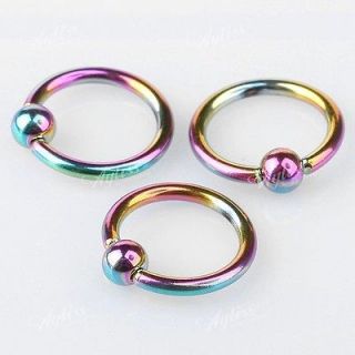   2mm Colorful Stainless Steel Captive Round Circle Hoop Lip Nose Ring