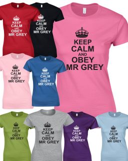 Keep Calm And Obey MR Grey T Shirt Top   50 Shades Of Grey ON SALE 