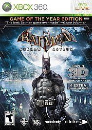 BATMAN: ARKHAM ASYLUM (GAME OF THE YEAR EDITION) (XBOX 360, 2010)