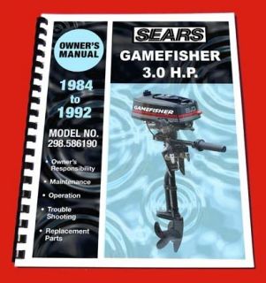  Gamefisher 3.0 HP Outboard Owners Manual and Parts Lists