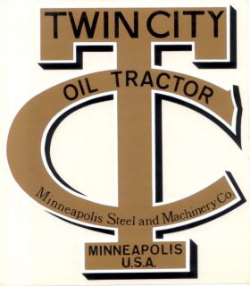 very large twin city oil tractor advertising decal time left