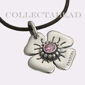 pandora silver leather pink cz flower clasp opener time left