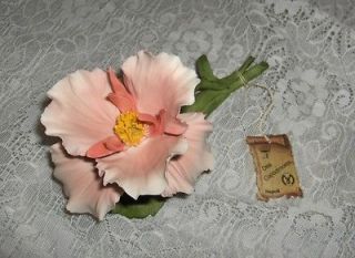 Vintage Capodimonte Porcelain China Apricot Orchid Vanity NICE