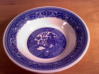 Small Blue Willow Design Dinnerware Bowl, vintage FREE SHIPPING