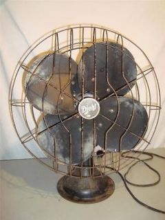 VINTAGE Tall ELECTRIC TABLE FAN Old Antique DIEHL OSCILLATING FAN 22