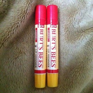 burts bees lip shimmer cherry new lot of 2 time