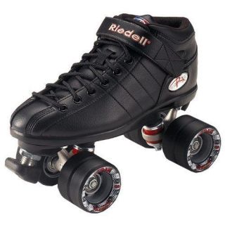 riedell r3 size 12 black quad roller skate derby speed