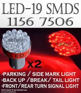 pcs 1156 Replace Socket Backup Tail Light Super Red 19 LED Bulbs De3 