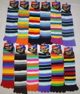 New 6 Pairs Womens Rodex Supper Soft Stripe Toe Socks #T02B
