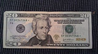   2004 $20 US ★ STAR ★ FEDERAL RESERVE CURRENCY NOTE  VERY RARE