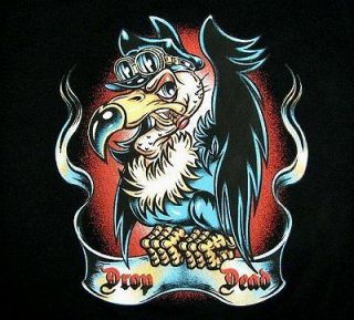 drop dead biker tattoo buzzard sweatshirt t shirt ws55