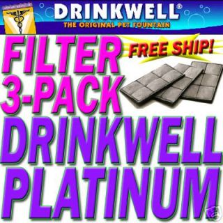 Drinkwell PLATINUM Pet Fountain Filters 3 Pack  Premium 