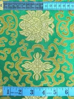 Newly listed Emerald Green Wealthy CHINESE BROCADE Upholstery Fabric 