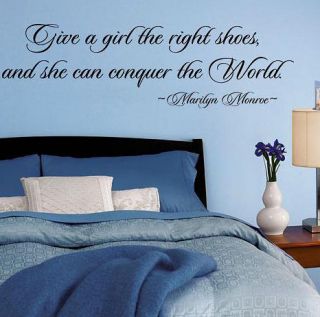 Marilyn Monroe shoes Vinyl lettering wall decal words decor sticker 