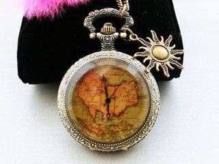   and American vintage map steampunk snitch pocket watch necklace
