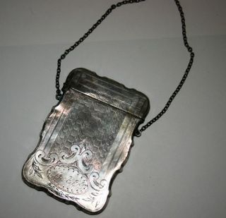 antique sterling silver calling card case monogramed expedited 