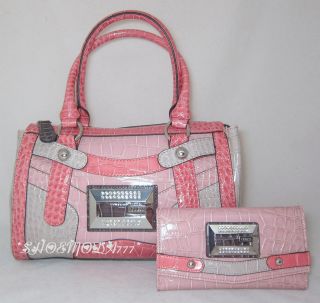 GUESS KOREN Rhinestones Logo Bag Purse Handbag Satchel Sac Wallet New 