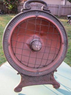 antique vintage hecla ajax cast iron copper electric heater lamp