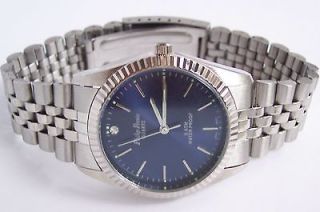 New Mens Philip Persio WaterProof To 100 Feet Reloj Blue Dial Watch