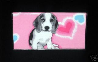 BASSET HOUND PUPPY DOG Vinyl&Fabric Checkbook Cover ADORABLE!!