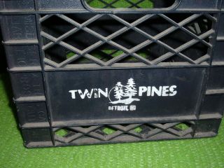 vtg black twin pines dairy milk crate container tote plastic detroit