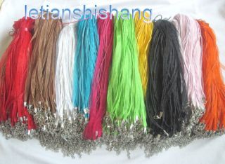   ship Wholesale 50/100pcs Organza Silk Ribbon Cords Necklace 17 .#X17