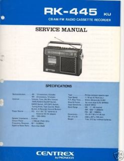 original service manual pioneer rk 445 radio cassette time left