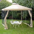   Replacement Ivory Gazebo Top Netting Outdoor Paito Cover Garden Canopy