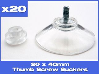   40mm thumb screw suction cups/pads (suckers) rubber/plastic turn nut