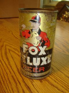 Fox Deluxe IRTP Opening Instruction Keglined Empty Flat Top Beer Can