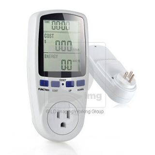 Plug in USA 15A Energy Watt Voltage Volt Power Meter Monitor Test Time 