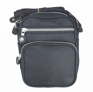 Portable 6 Pocket Belt Pouch 4 Zipper 2 Small Outside Pocket Nylon Bag 