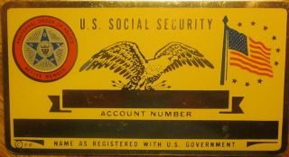 Metal Social Security ID Card Fraternal Order of Police Custom 