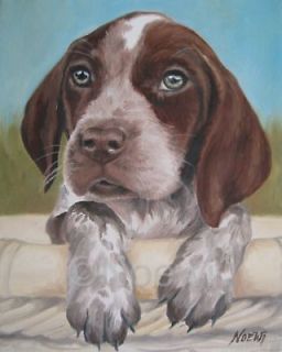 GERMAN SHORTHAIRED POINTER original oil painting by NOEWI puppy dog 