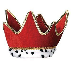 plush royal red king queen crown adult size 