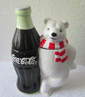 1998 coca cola polar bear w large coke ceramic cookie
