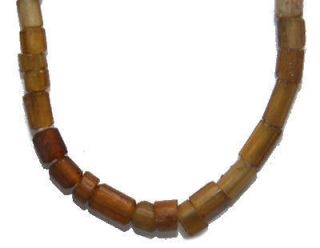 ancient Roman yellow/gold color glass beads in a string c.1st Cent AD