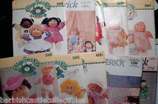 Vtg Butterick Sewing Pattern Cabbage Patch 3388 3565 4331 5200 5741 