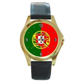 portugal portuguese flag round gold tone watch from hong kong