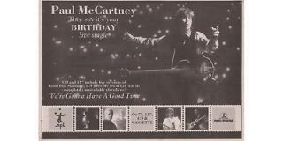 vintage advert paul mccartney birthday from united kingdom returns 