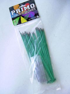 primo bmx forged spokes green teal 186mm nos new from