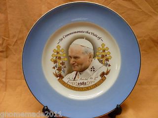 Newly listed commemorative plate of visit of Pope John Paul II in 