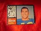 1962 Topps Les Richter card / VG / #86 / Los Angeles Rams / California 