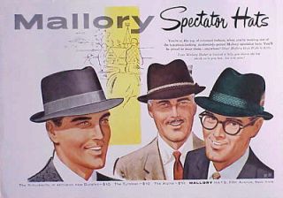 1956 mallory hat original vintage ad c my store 4more