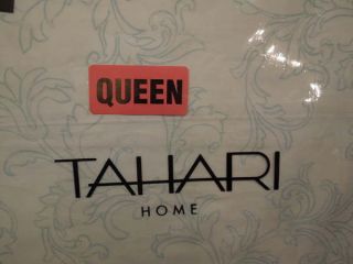 tahari home floral 4 piece queen sheet set blue white