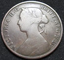 great britain 1 2 penny 1861 queen victoria time left