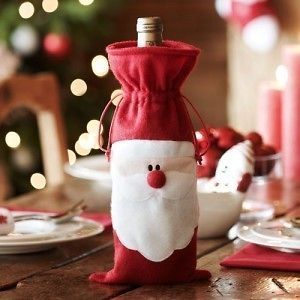 Avon Santa Claus Father Christmas Wine Bottle Cover Christmas Table 