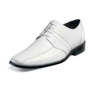 STACY ADAMS Mens Pietro Bicycle Toe Dress Shoes White Leather 24675 
