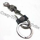 Mens cross Leather Belt Loop Tool Keeper Ring Holder key chain ring 
